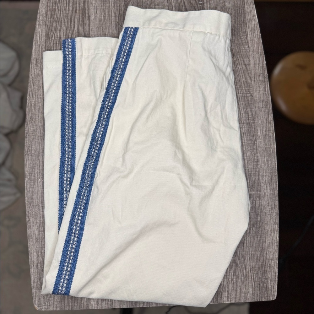 Esby Cream and Blue pants - Picture 3 of 6